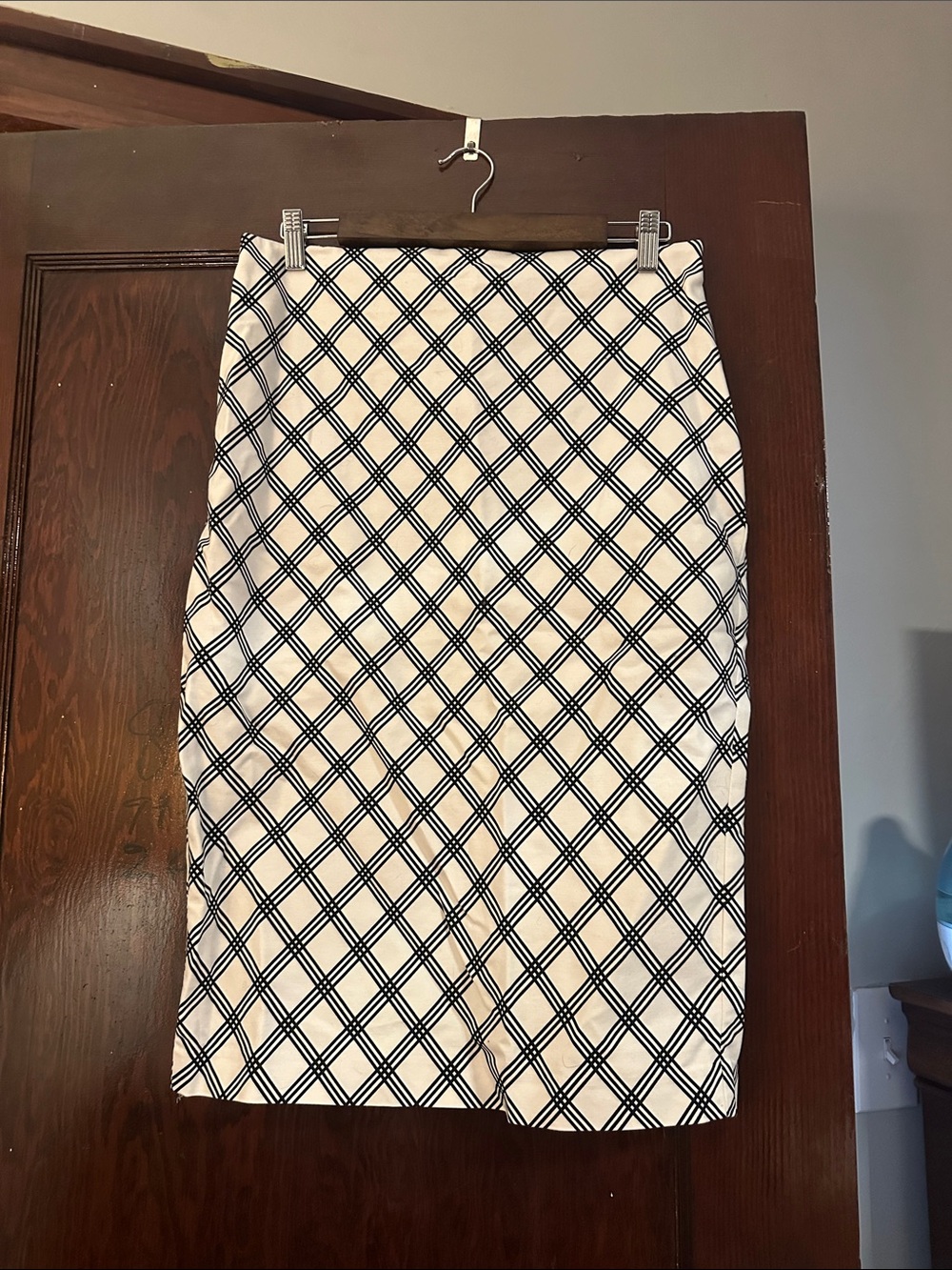 Express Black and White Plaid Pencil Skirt